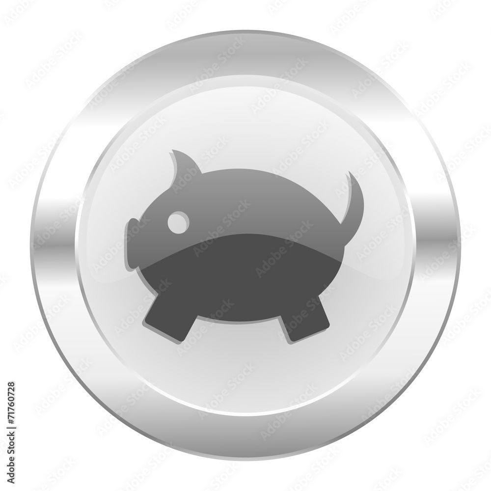 piggy bank chrome web icon isolated piggy bank chrome web icon isolated