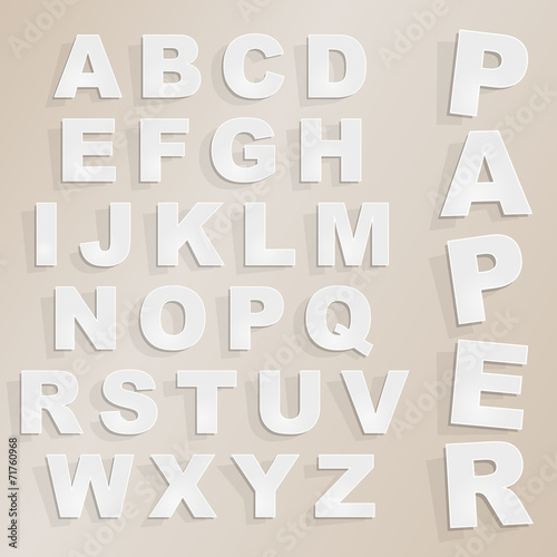 Vector paper cut alphabet