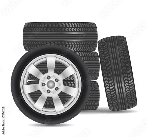 Rubber tire icon isolated on white background