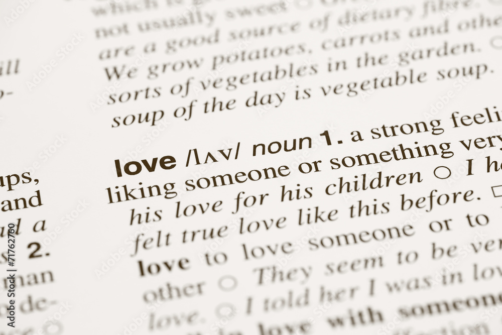 Definition word love in dictionary