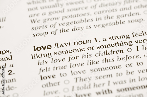 Definition word love in dictionary