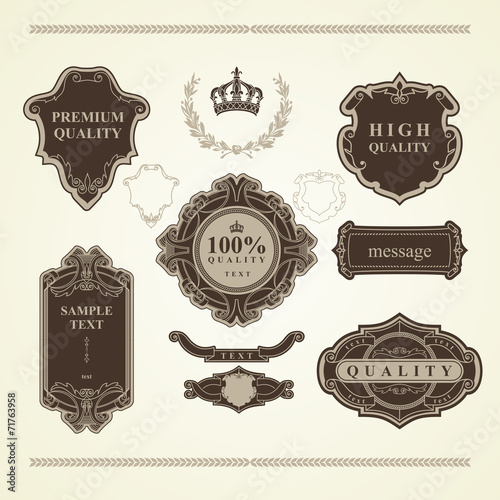 Set of vintage elements