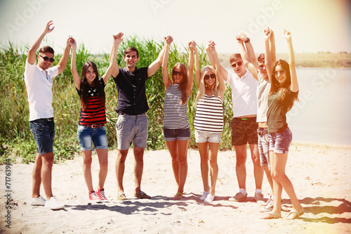 Beautiful young people on beach