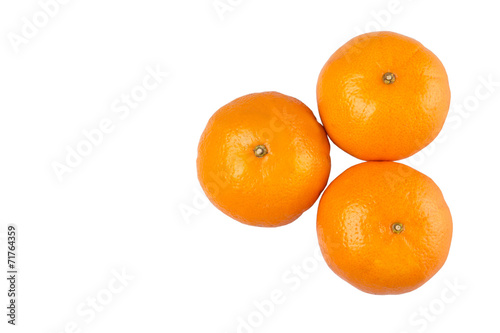 A group of Mandarin orange fruit over white background