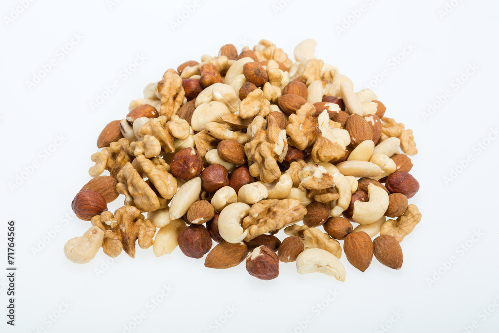 mixed nuts isolated on white background mixed nuts isolated on white background