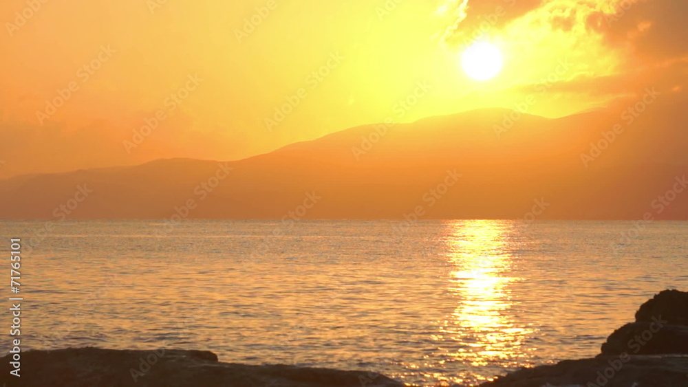 Sunrise at coast Scenic bay in Crete, Greece. Time lapse. Sunrise at coast Scenic bay in Crete, Greece. Time lapse.