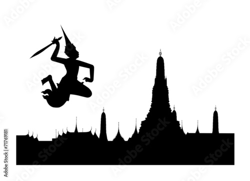 Pagoda and guardian angel