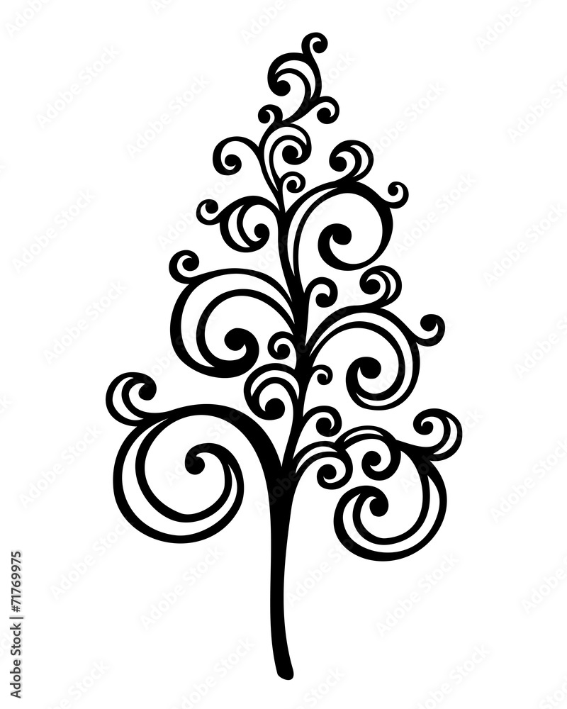 Decorative Christmas Tree (Vector), Patterned design Decorative Christmas Tree (Vector), Patterned design