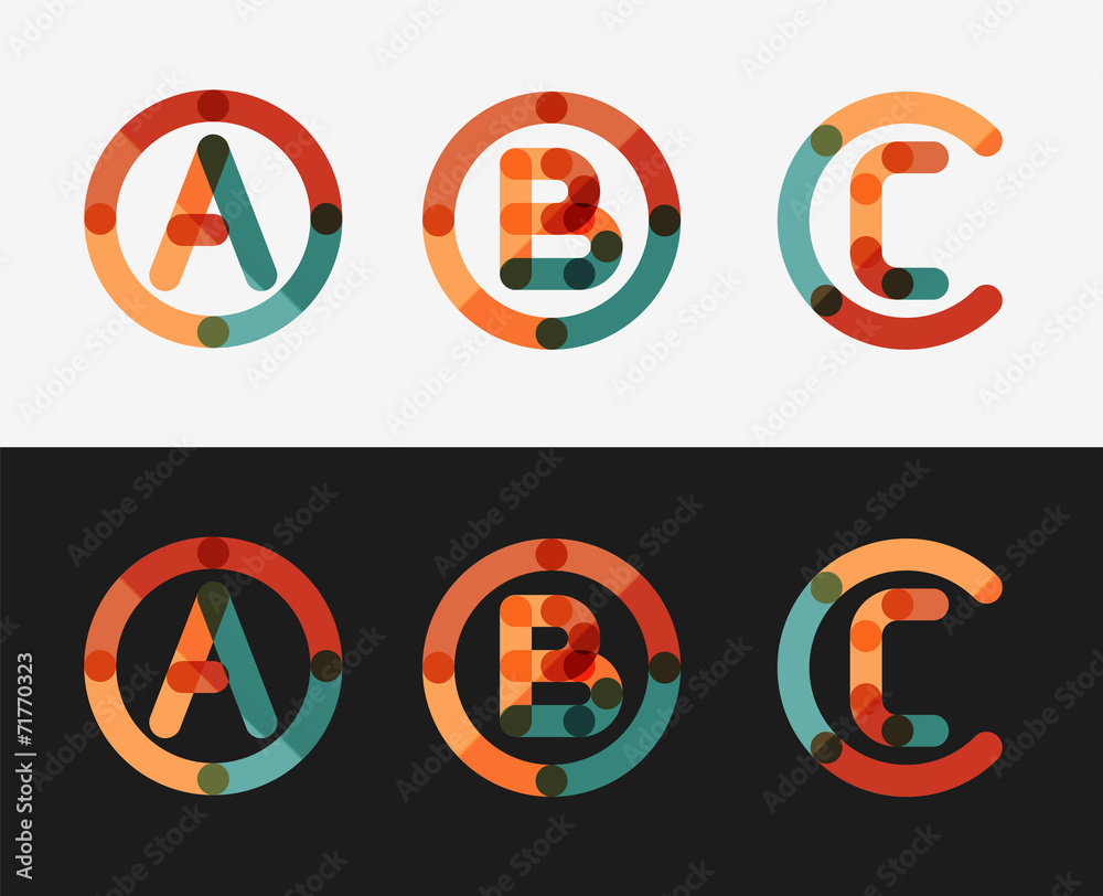 Minimal line design logo set Minimal line design logo set