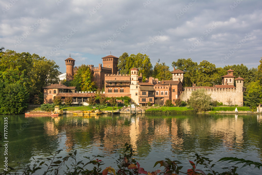 The Medieval castle on the Po river, Turin