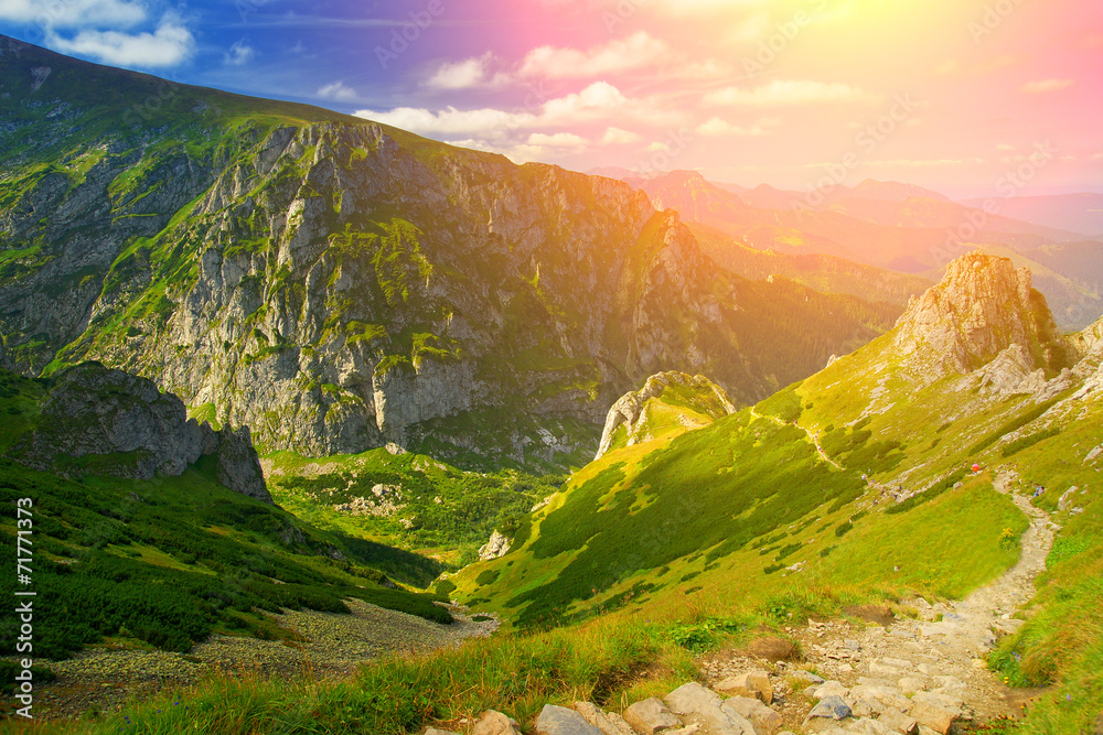 Fototapeta premium Górska droga, Polska Tatry.
