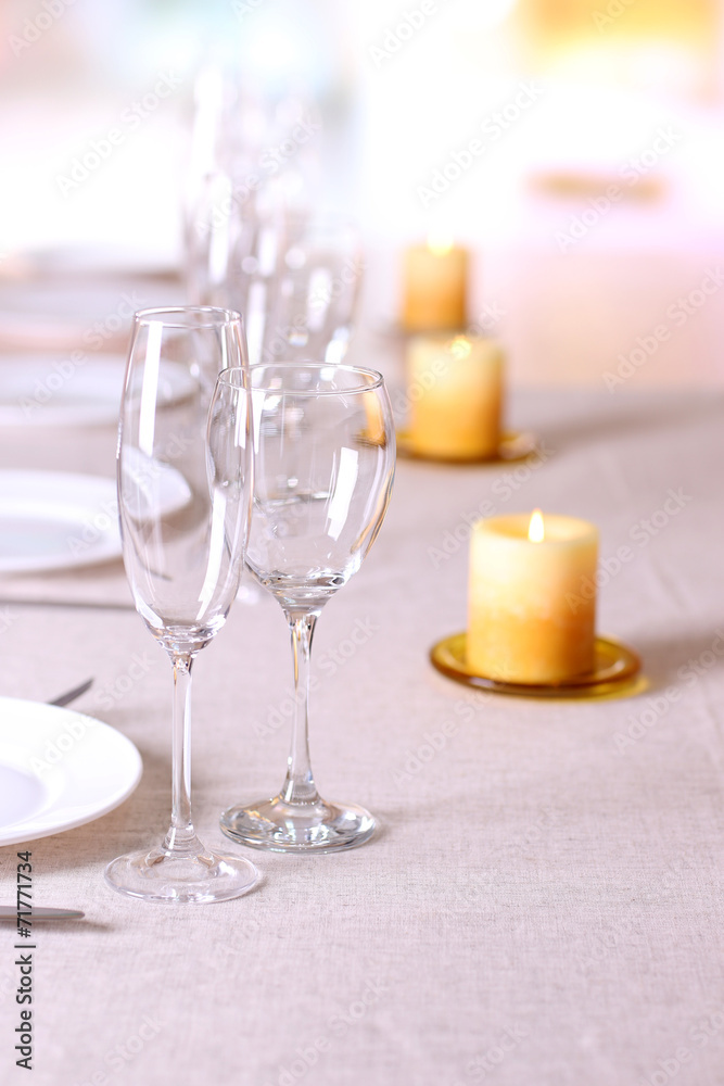 Table setting in restaurant Table setting in restaurant