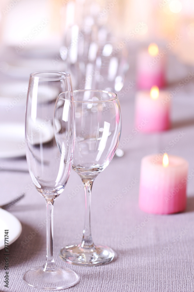 Table setting in restaurant Table setting in restaurant