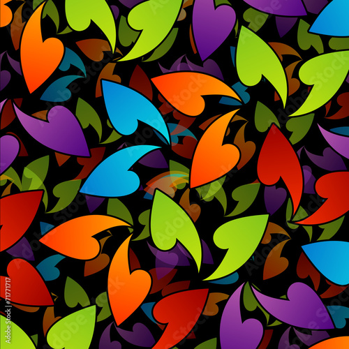 rainbow colored background with leaves