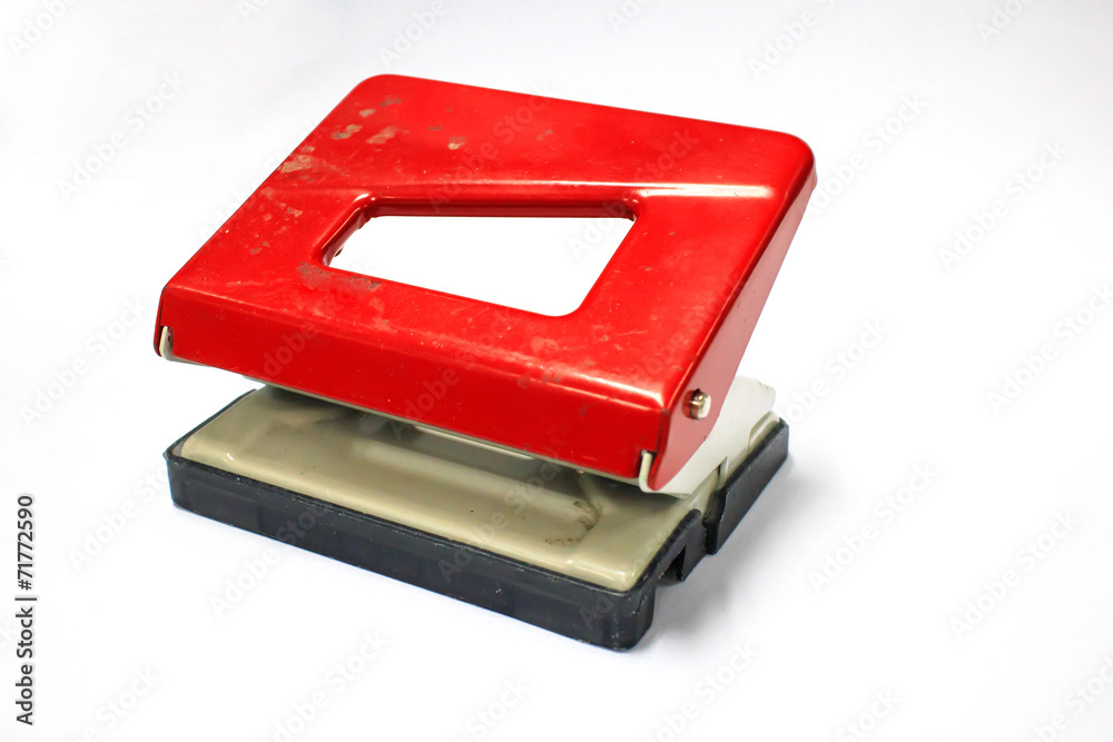 old Red office paper hole puncher old Red office paper hole puncher