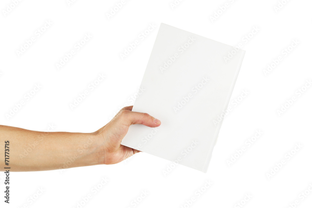 Man hand hold empty card isolated on white Man hand hold empty card isolated on white