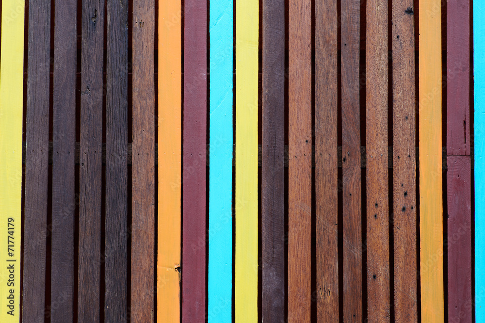 Colorful stripe wooden wall Colorful stripe wooden wall