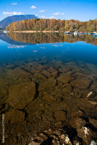 Water reflection - lake Liptovska Mara, Slovakia photo