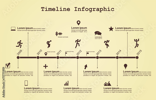 Infographic timeline elements with icons. Vector