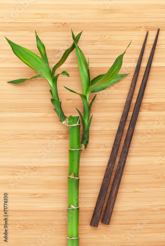 Fototapeta Naklejka Na Ścianę i Meble -  Bamboo plant and chopsticks