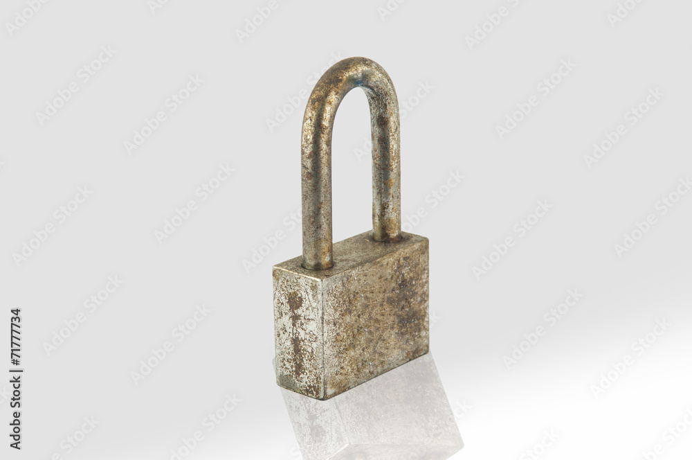Fototapeta premium rust iron lock on white