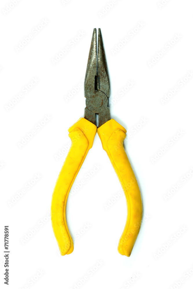 Pliers with yellow handle Pliers with yellow handle