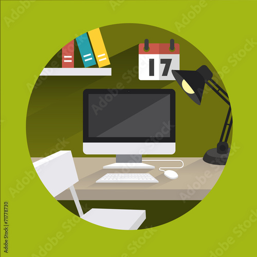 table_office_vector_green