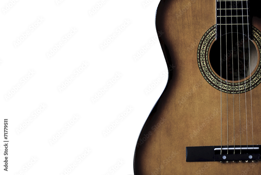 Obraz premium of the guitar on white background