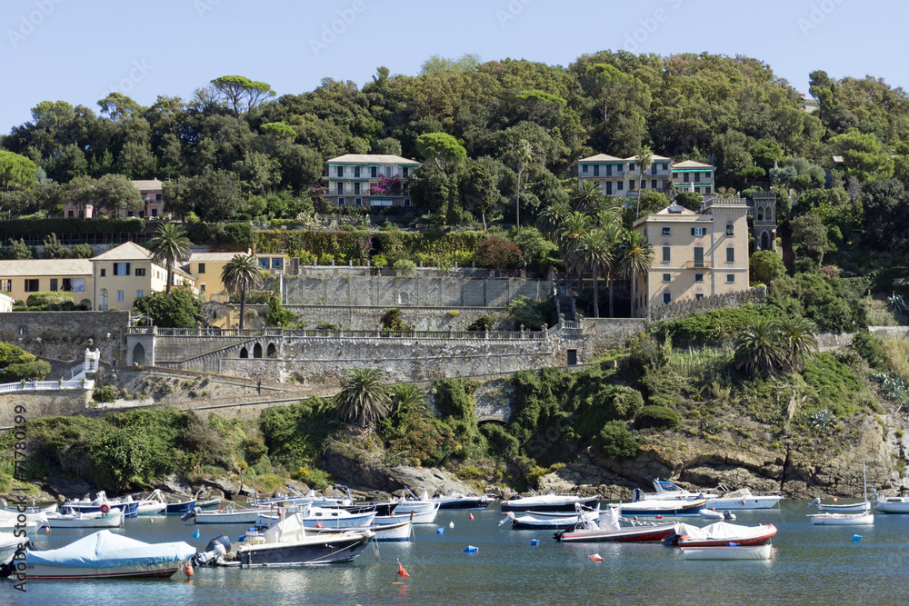 Boot in der Baia del Silenzio,Sestri Levante,Ligurien,Italien