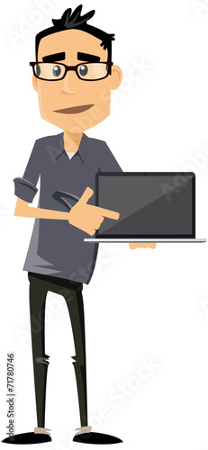 homme moderne avec ordinateur portable