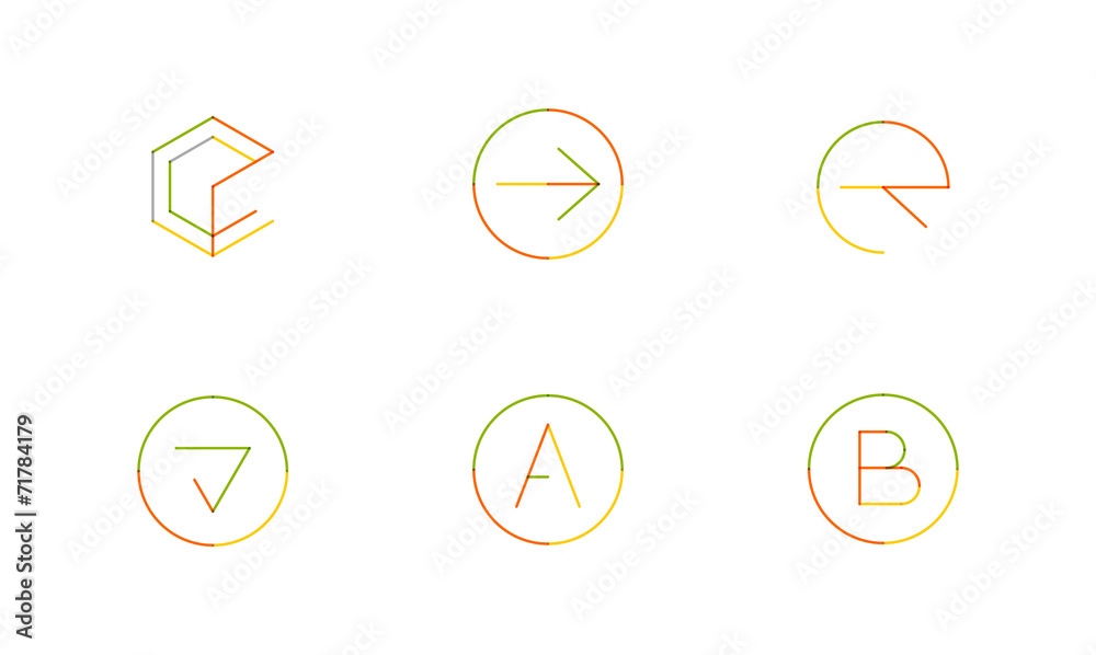 Logo set, thin line clean style Logo set, thin line clean style
