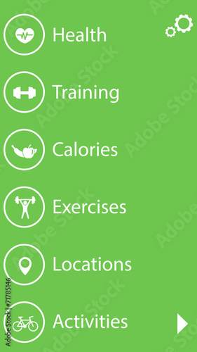 fitness, health and training app interface icons set 1