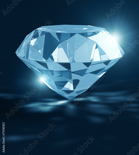 Diamond gemstone with shining effect