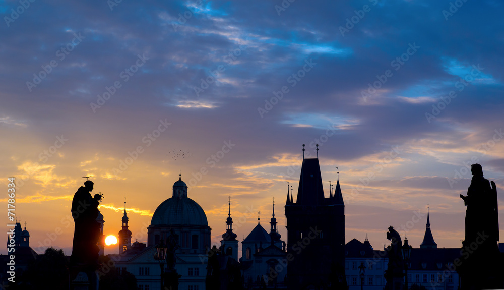 Sunrise over Prague