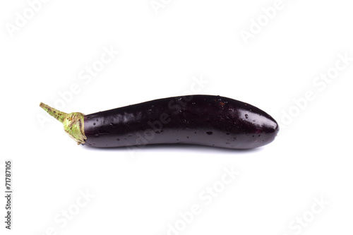 Black eggplant isolated on white