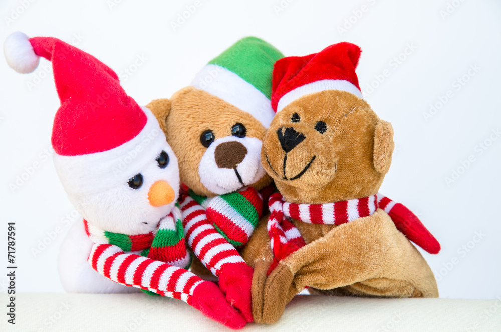 christmas bear and snowman christmas bear and snowman