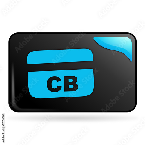 carte bancaire sur bouton web rectangle bleu