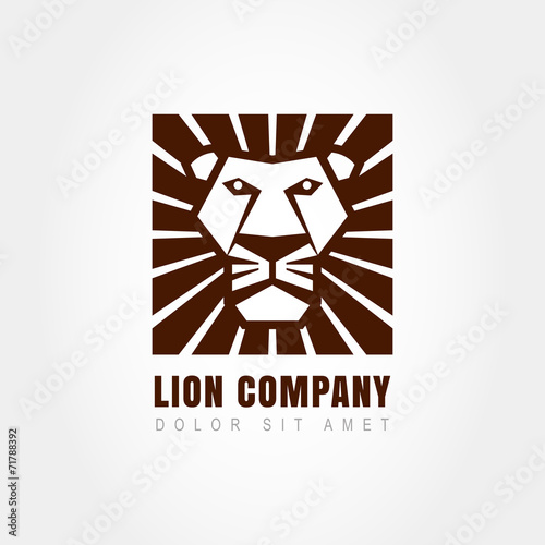 Fototapeta Naklejka Na Ścianę i Meble -  Lion head logo template, symbol of strength, power, guard and se