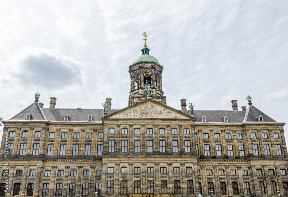 The Royal Palace at the Dam Square in Amsterdam