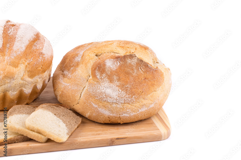 bread on the wooden board