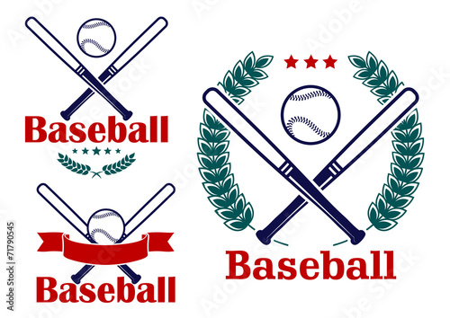 Baseball emblems or badges vector designs