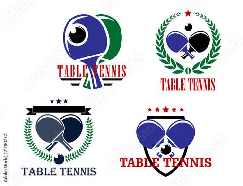 Table Tennis emblems or badges