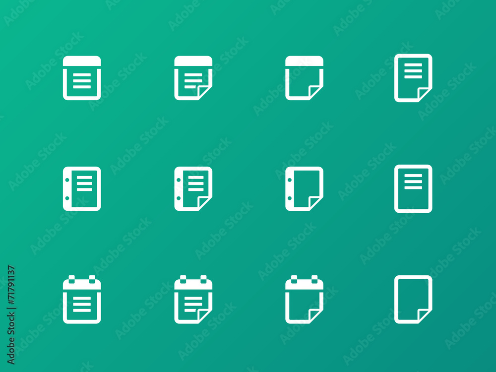 Notepad and sticky note icon set.