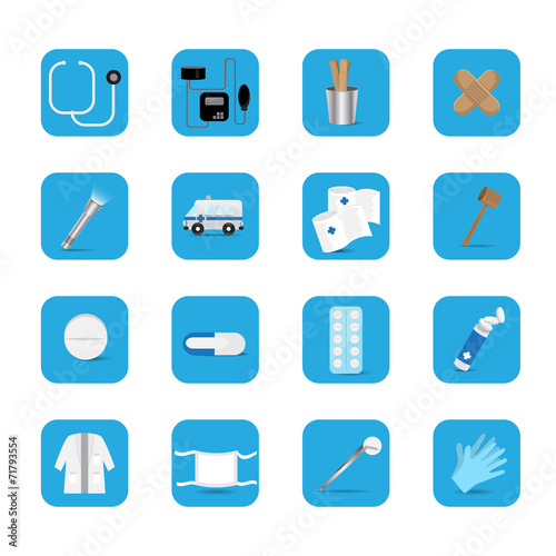 Medical Icons Set - Isolated On White Background