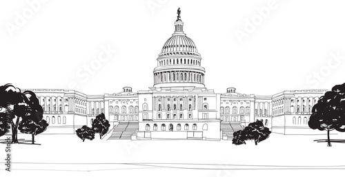 Washington DC. United States Capitol hill, US Capitol dome.