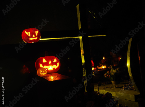 Cross, pumpkin, Halloween