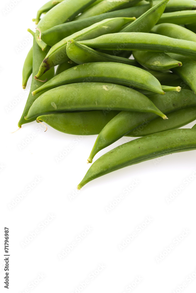 garden pea isolated on white background