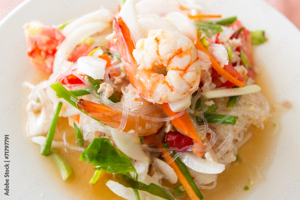 Thai spicy seafood salad. Thai spicy seafood salad.