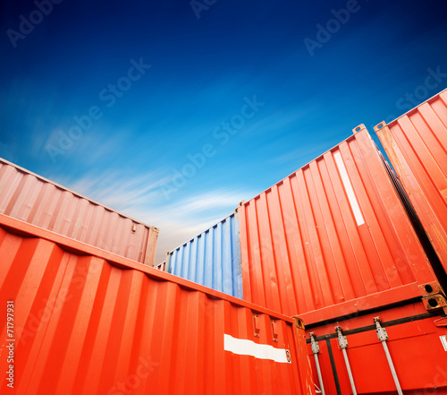 Stack of Cargo Containers at the docks