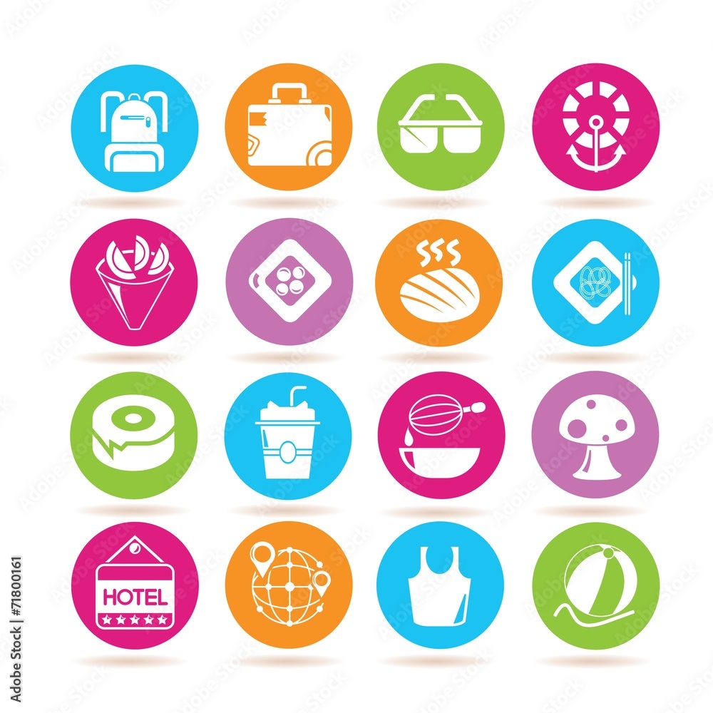 travel and food icons travel and food icons